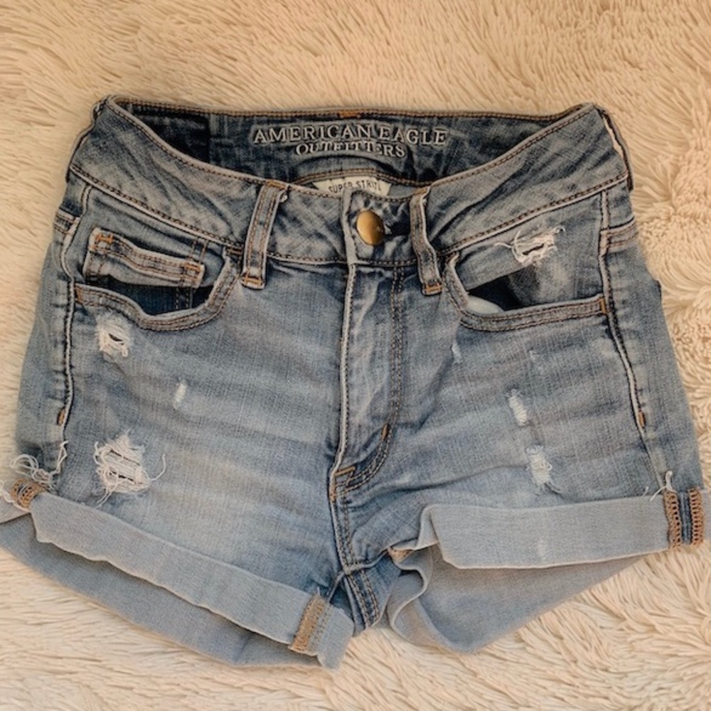 american eagle jean super stretch shorts